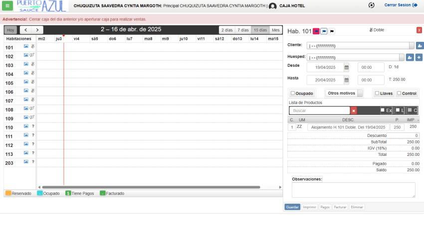 SISTEMA PARA HOTELES